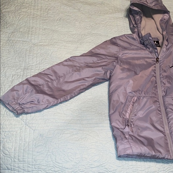 Air Jordan Gray Silver Fleece-lined Jacket with Hood - Picture 3 of 7